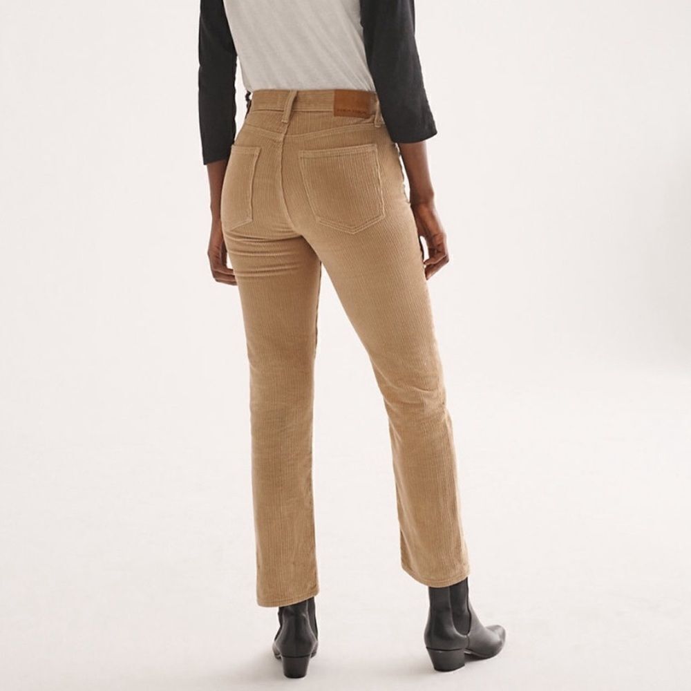 Denim forum the arlo high rise straight corduroy tan